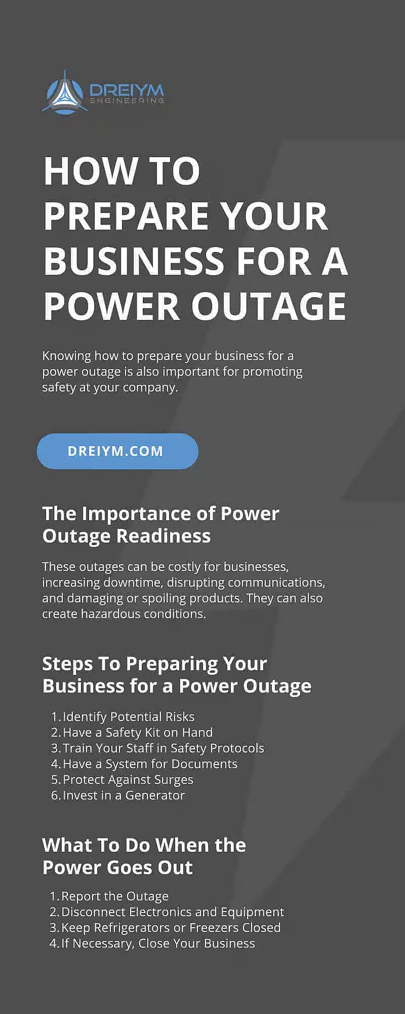 Comment préparer votre entreprise à une panne d'électricité ?