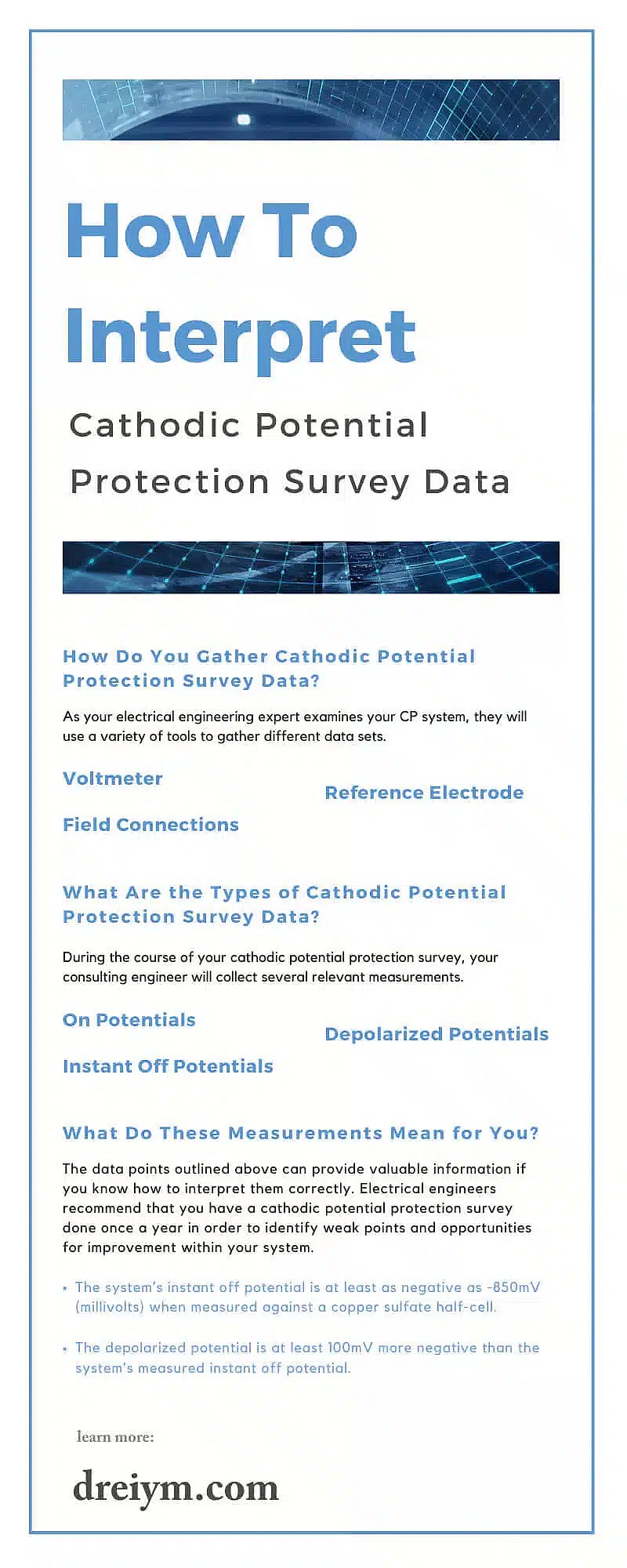 Cómo interpretar los datos del estudio de protección del potencial catódico