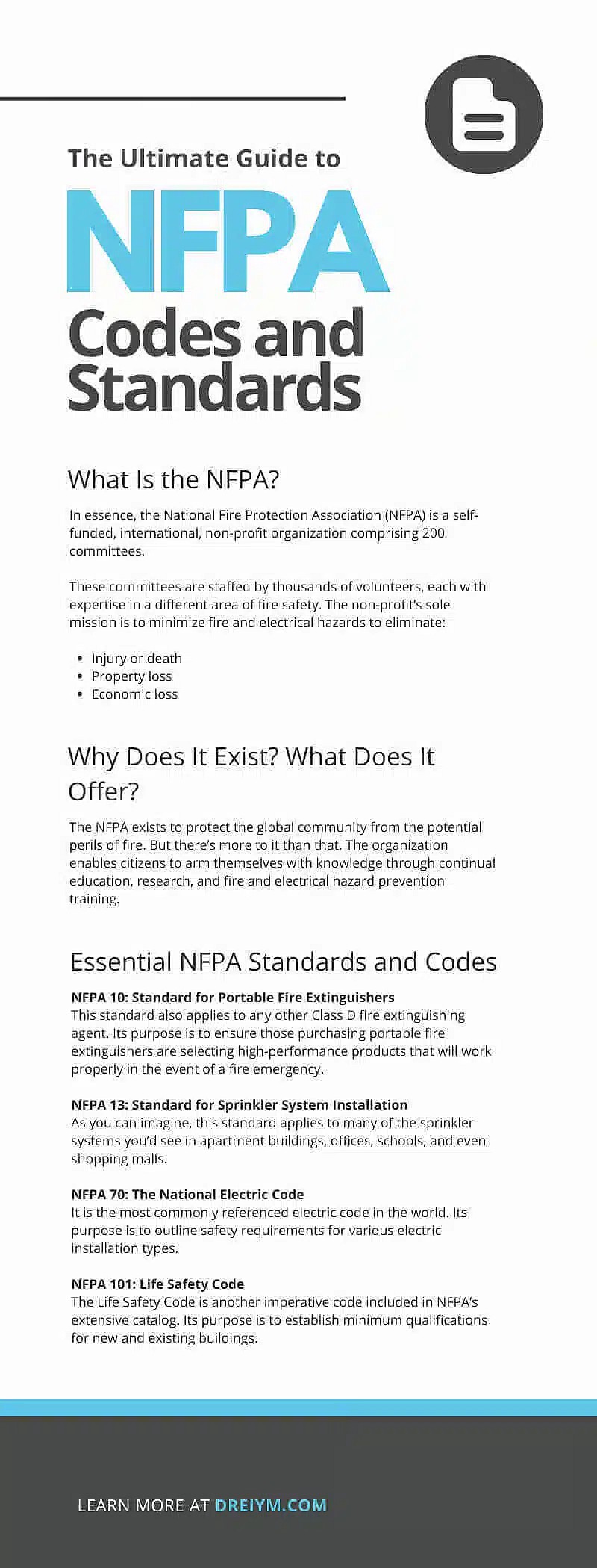 الدليل النهائي لكودات ومعايير NFPA
